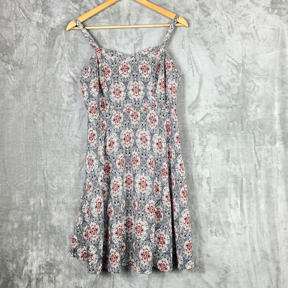 Torrid Sweetheart Sundress Damask Print Smocked Back Skater Mini Size 00 / M